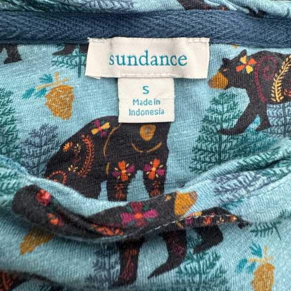 Sundance Novelty Print Bear‎ Print Top Blue Woodland Animal Cottage Bear Small - Picture 9 of 10